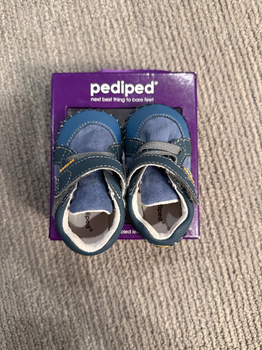 Pediped 4-4.5 / 6-12mo leather soles denim upper